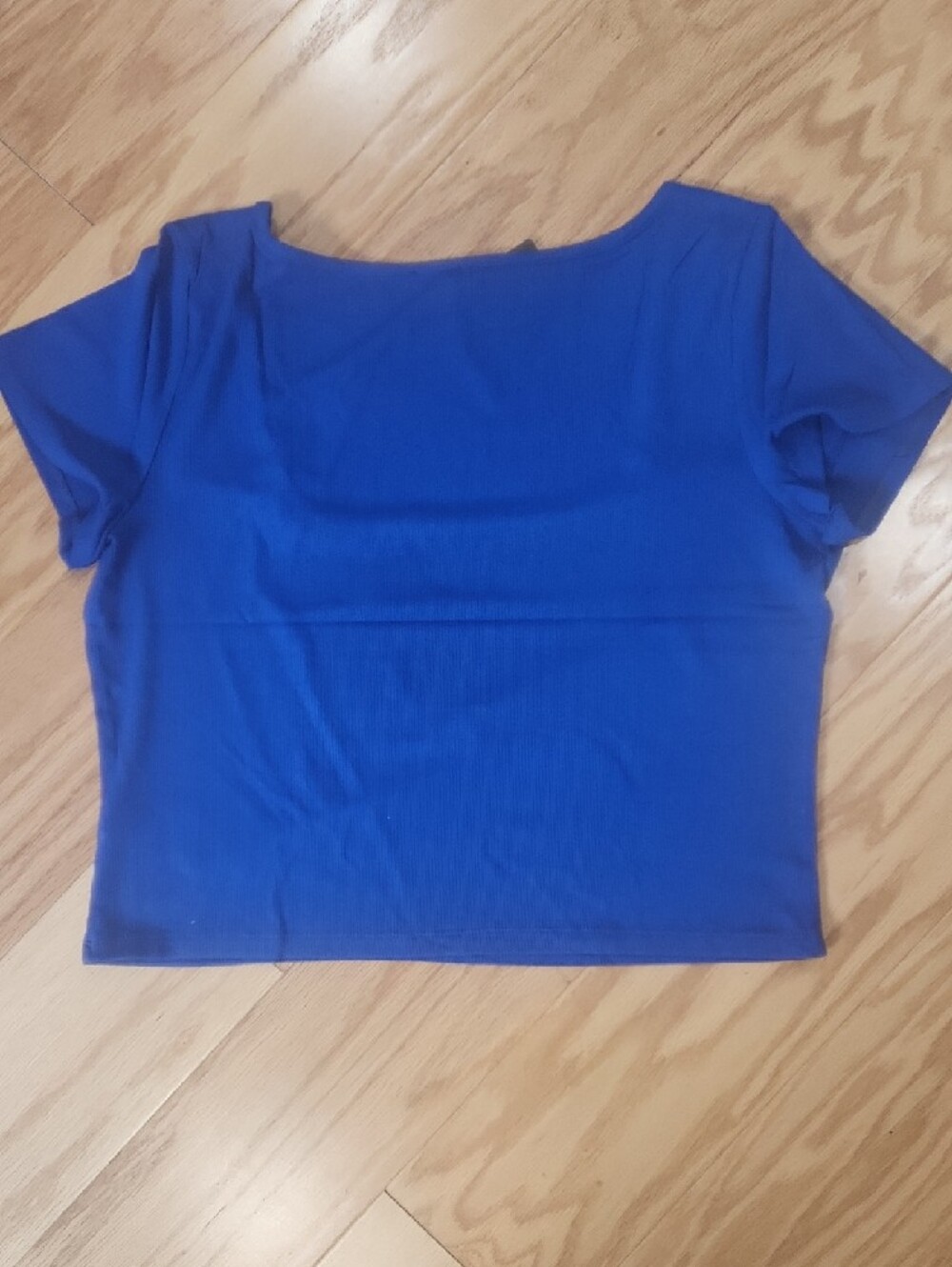 Express Fitted Ribbed Square Neck Crop Top Cobalt Blue XL NwT - Picture 11 of 16